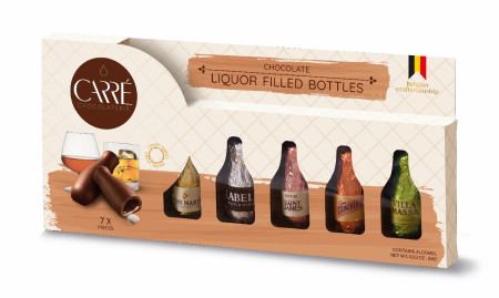 čokoládové lahvičky s alkoholem